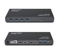 WAVLINK Station d'accueil DisplayLink, double 4K et simple 5K, 65 W PD | Station d'accueil 14 en 1 : double 4K et 5K simple, 2 ports HDMI, 2 DP, 6 ports USB 3.0, Gigabit, audio, 65 W PD