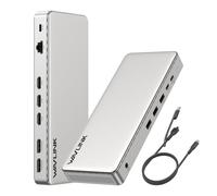 WAVLINK Station d'accueil pour 3 écrans, Station d'accueil SM770 avec 3 HDMI, 2 DP, entrée PD 100W, USB A&C 10Gbps, Ethernet 2,5G, Compatible avec Intel Mac, Pilote SMI et hôte USB 3.2 Gen 2 requis