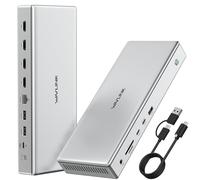 WAVLINK Station d'accueil pour 4 écrans, 4 écrans 4K Dock Station pour Mac/Windows, Docking Station Displaylink avec 4X HDMI,PD 100W,Ethernet 2,5 G,USB-A/USB-C 10G,SD/TF 4.0,Audio,Pilote Requis DL7400
