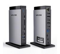 WAVLINK Station d'accueil pour Ordinateur Portable Displaylink avec 3 HDMI, USB C Dock Triple Display 4K+2 * 2K, 100W Charging for M1 M2 M3 M4 Mac/Windows, 2DP, 1Gbps Ethernet, Audio/Mic, SD/TF