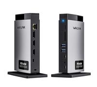 WAVLINK Station d'accueil pour Ordinateur Portable Triple Affichage (Single 8K@30Hz/4K@144Hz), Dock USB C 125W PD3.1 Pass-Through, 2*HDMI, DP, Ethernet, SD/TF, pour Windows