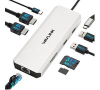 WAVLINK Station d'accueil USB-C double écran 2 HDMI 4K 60Hz PD 125W Ethernet 2 5G SD UHS-II WL-UMD327