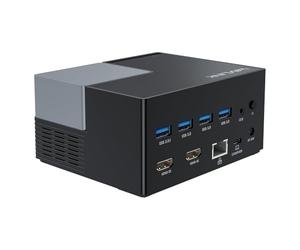 WAVLINK Station d'accueil USB-C Double écran 2 HDMI, avec Double HDMI, entrée PD 130 W, 4 Ports USB-A, Gigabit Ethernet, Audio, Compatible avec Mac/Dell/HP/Lenovo, etc.