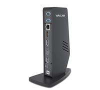 WAVLINK Station d'accueil, USB-C x2 BC Charge Rapide, 3X USB-A 3.0, 2X Displayport & HDMI, 5K (5120x2880@60Hz) et Dual 4K, Rj45 Gigabit Enthernet, 2 en 1 Audio&Mic, Compatible avec Mac Os et Windows