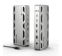 WAVLINK Thunderbolt 5 Station d'accueil, station d'accueil Thunderbolt 5 avec 120 Gbps de transfert maximum, 140 W PD, port Ethernet 2,5 G, 4 ports USB-A 10 Go, SD 4.0,8 K Display pour ordinateurs