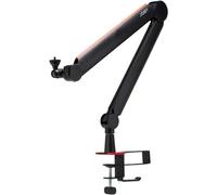 JOBY Wavo Boom, Bras De Perche Microphone Pro pour Streamers Et Podcasters, Bras De Perche Silencieux, Support De Tasse Et De Casque, Pince De Table, Rack Caché pour Les Câbles, Noir