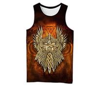 WAVOTIQ Hommes débardeur Viking Guerrier Impression 3D sans Manches t-Shirt Musculation débardeurs Gym entraînement Gilet décontracté