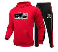 WAVOTIQ Tokyo Ghoul Deux pièces Ensemble Mode Anime Cosplay Kaneki Ken Sweats à Capuche imprimés Pantalon Ensemble survêtement décontracté pour Hommes Femmes