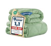 WAVVE Couette 135x200 Ensemble de 2 pièces été 150g/m² + 4 Saisons 300g/m² = Hiver 450g/m² Édredon 1 Personne Microfibre Vert