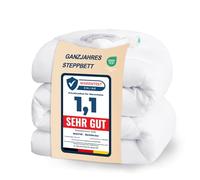 WAVVE Couette 200x200 Hiver 300GSM en Microfibre, Édredon Lit 2 Personnes 200x200 cm pour Lit 90x190/140x190, Chaud Épais Garnissage 300g/m², 200 x 200 Blanc
