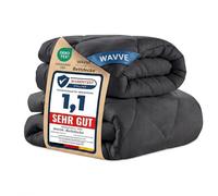 WAVVE Couette 200x220 Ensemble de 2 pièces été 150g/m² + 4 Saisons 300g/m² = Hiver 450g/m² Édredon 2 Personnes Microfibre Gris