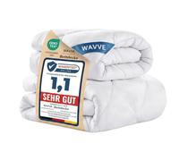 WAVVE Couette 240x260 Ensemble de 2 pièces été 150g/m² + 4 Saisons 300g/m² = Hiver 450g/m² Édredon 2 Personnes Microfibre Blanc