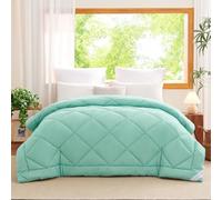 WAVVE Couette 260x240 Tempérée 300GSM en Microfibre, Édredon Lit 2 Personnes 240x260 cm pour Lit 160x200/180x200/200x200, Grand Chaud Épais Garnissage 300g/m², 260x240 Bleu Spa