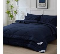 WAVVE Couette 4 Saisons 135x200-3 en 1（150g/m²+ 300g/m²= 450g/m²）, Couette Été Légère + Couette Mi-Saison = Couette Tempérée Chaud Hiver avec Boutons Pression, Facile à Attacher,Bleu Foncé