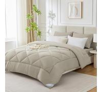 WAVVE Couette Hiver 450GSM en Microfibre, Édredon Lit 1 Personne 135x200 cm, Edredon Toutes Les Saisons pour Lit 80/90x190, Chaud Épais Garnissage 450g/m², 135 x 200 Beige