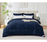 WAVVE Couette Hiver 450GSM en Microfibre, Édredon Lit 1 Personne 140x200 cm, Edredon Toutes Les Saisons pour Lit 90x190, Chaud Épais Garnissage 450g/m², 140 x 200 Bleu