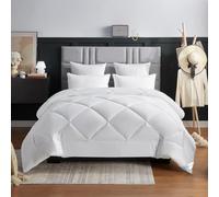 WAVVE Couette Hiver 450GSM en Microfibre, Édredon Lit 2 Personnes 200x200 cm, Edredon Toutes Les Saisons pour Lit 90x190/140x190, Chaud Épais Garnissage 450g/m², 200 x 200 Blanc