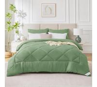 WAVVE Couette Hiver 450GSM en Microfibre, Édredon Lit 2 Personnes 200x200 cm, Edredon Toutes Les Saisons pour Lit 90x190/140x190, Chaud Épais Garnissage 450g/m², 200 x 200 Vert Sauge