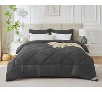 WAVVE Couette Hiver 450GSM en Microfibre, Édredon Lit 2 Personnes 200x200 cm, Edredon Toutes Les Saisons pour Lit 90x190/140x190, Chaud Épais Garnissage 450g/m², 200 x 200 Gris