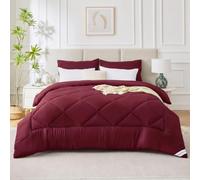 WAVVE Couette Hiver 450GSM en Microfibre, Édredon Lit 2 Personnes 240x260 cm, Edredon Toutes Les Saisons pour Lit 160x200/180x200/200x200, Grand Chaud Épais Garnissage 450g/m², 260x240 Rouge