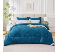 WAVVE Couette Hiver 450GSM en Microfibre, Édredon Lit 2 Personnes 240x260 cm, Edredon Toutes Les Saisons pour Lit 160x200/180x200/200x200, Grand Chaud Épais Garnissage 450g/m², 260x240 Bleu Canard