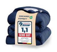 WAVVE Couette Tempérée 300GSM en Microfibre, Édredon Lit 1 Personne 135x200 cm pour Lit 80x190, Chaud Épais Garnissage 300g/m², 135 x 200 Bleu