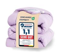 WAVVE Couette Tempérée 300GSM en Microfibre, Édredon Lit 1 Personne 135x200 cm pour Lit 80x190, Chaud Épais Garnissage 300g/m², 135 x 200 Mauve