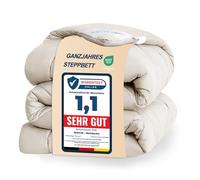 WAVVE Couette Tempérée 300GSM en Microfibre, Édredon Lit 1 Personne 135x200 cm pour Lit 80x190, Chaud Épais Garnissage 300g/m², 135 x 200 Beige