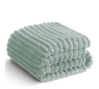 WAVVE Couverture Plaid Polaire, Couverture lit 2 Personnes, Plaide Flanelle en Microfibre, Jeté de Canapé Chaude et Douce, Plaid Fourrure Canapé Grand, 230 x 270 cm, Vert