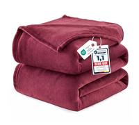 WAVVE Plaid Couverture Bordeaux 230x270 cm - Microfibure Polaire Jeté de Canapé Doux, Couverture Lit Décorative pour 2 Personnes - Extra Grand & Chaud