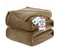 WAVVE Plaid Couverture Camel 220x240 cm - Microfibure Polaire Jeté de Canapé Doux, Couverture Lit Décorative pour 2 Personnes - Grand & Chaud