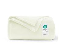 WAVVE Plaid Couverture Polaire Flanelle en Microfibre, Jeté de Canapé 150x200 Blanc Beige, Couverture lit Jete de Canape 2 Personnes, Plaid Fourrure Grand Chaud et Doux en Peluche, Crème 200x150