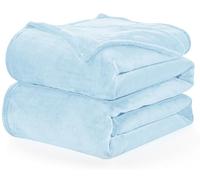 WAVVE Plaid Couverture Polaire Flanelle en Microfibre, Jeté de Canapé 150x200 Bleu Clair, Couverture lit Jete de Canape 2 Personnes, Plaid Fourrure Grand Chaud et Doux en Peluche