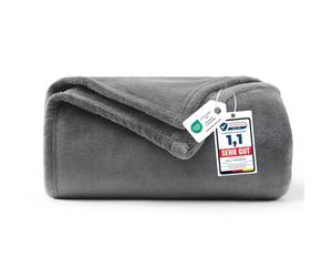 WAVVE Plaid Couverture Polaire Flanelle en Microfibre, Jeté de Canapé 150x200 Gris Anthracite, Couverture lit Jete de Canape 2 Personnes, Plaid Fourrure Grand Chaud et Doux en Peluche, 200x150