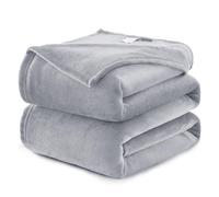WAVVE Plaid Couverture Polaire Flanelle en Microfibre, Jeté de Canapé 150x200 Gris Clair, Couverture lit Jete de Canape 2 Personnes, Plaid Fourrure Grand Chaud et Doux en Peluche, 200x150