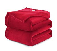 WAVVE Plaid Couverture Polaire Flanelle en Microfibre, Jeté de Canapé 150x200 Rouge, Couverture lit Jete de Canape 2 Personnes, Plaid Fourrure Grand Chaud et Doux en Peluche, 200x150
