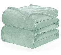 WAVVE Plaid Couverture Polaire Flanelle en Microfibre, Jeté de Canapé 150x200 Vert Clair, Couverture lit Jete de Canape 2 Personnes, Plaid Fourrure Grand Chaud et Doux en Peluche, 200x150