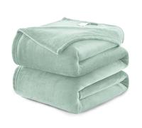 WAVVE Plaid Couverture Polaire Flanelle en Microfibre, Jeté de Canapé 220x240 Vert Clair, Couverture lit Jete de Canape 2 Personnes, Plaid Fourrure Grand Chaud et Doux en Peluche, 240x220