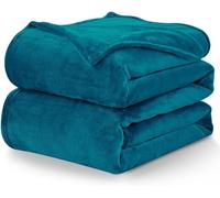 WAVVE Plaid Couverture Polaire Flanelle en Microfibre, Jeté de Canapé 230x270 Bleu Canard, Couverture lit Jete de Canape 2 Personnes, Plaid Fourrure Grand Chaud et Doux en Peluche, Turquoise 270x230
