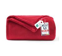 WAVVE Plaid Rouge 150x200 cm - Couverture Polaire Flanelle Microfibre Douce, Jeté de Canapé Chaud & Moelleux, Plaid pour Canapé Lit, Grande Couverture Toutes Saisons