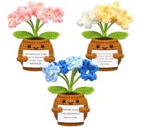 Wavwavw Lot de 3 poupées de fleurs positives faites à la main avec carte « Sometimes You Forget You're Awesome » - Cadeau inspirant pour les employés - Cadeau de remerciement pour collègue, sœur, amie