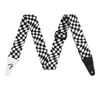 Wavy Checkerboard Polyester Strap, Black/White