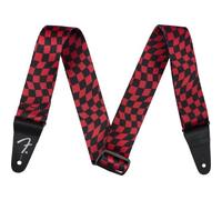 Wavy Checkerboard Polyester Strap, Red