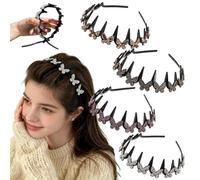 Wavy Crystal Headband Butterfly, Wavy Crystal Headband (4pcs-A)