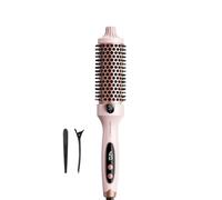 Wavytalk Brosse thermique, 3,8 cm, brosse ronde chauffante pour un look éclatant, double tension, rose, sakura, céramique tourmaline, technologie ionique négative, 5 réglages de température