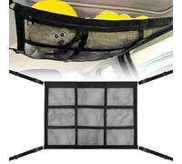 WAWJ® Filet de Rangement Universel pour Toit de Voiture, Sac de Rangement pour Voiture, Filet à Bagages pour Quatre accoudoirs de Toit, sur Voitures, Jeeps, camionnettes, SUV