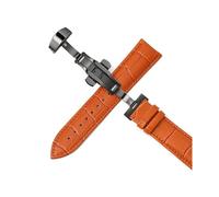 WAWPU Bracelet de montre en cuir à boucle automatique à double pression, 12 mm - 24 mm, accessoires for montres for hommes(Black Light Brown,16mm)
