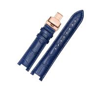 WAWPU Bracelet de montre en cuir for hommes et femmes, avec encoche, 16 mm - 22 mm, bracelet de rechange(Blue G Type 2,16mm 8mm)
