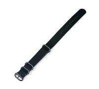 WAWPU Bracelet de montre en cuir Nato 16 mm - 24 mm, accessoires de montre for homme(Black Black Buckle,22mm)