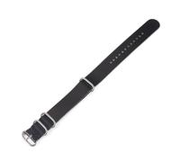 WAWPU Bracelet de montre en cuir Nato 16 mm - 24 mm, accessoires de montre for homme(Black Silver Buckle,18mm)